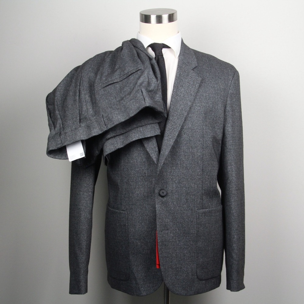 HUGO Men's Gray Two-Piece Wool Suit Jacket & Trousers